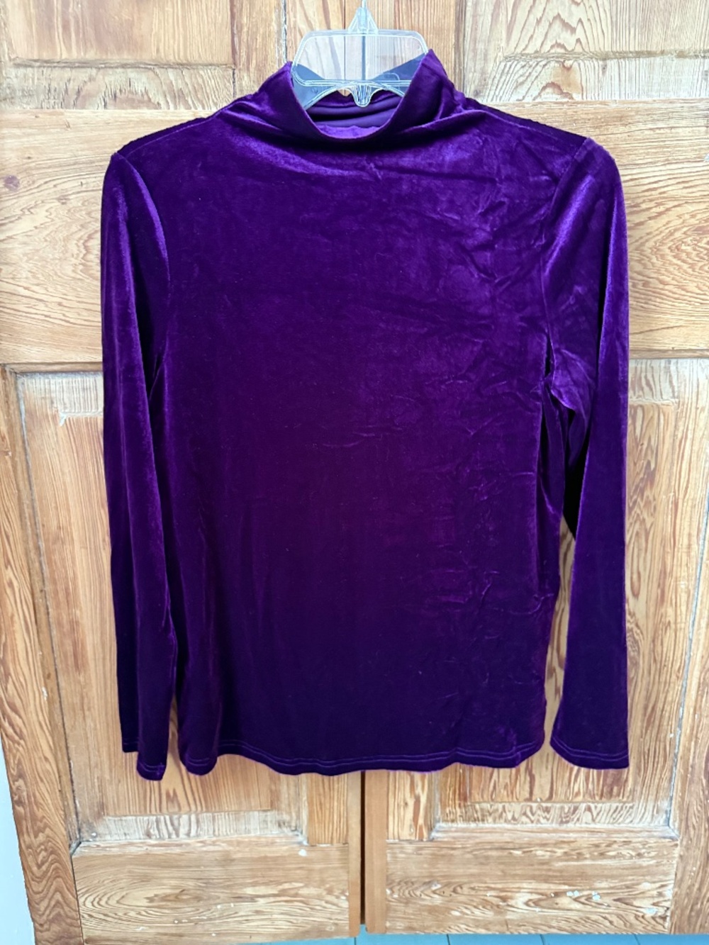 Purple velour mock turtleneck, NWOT